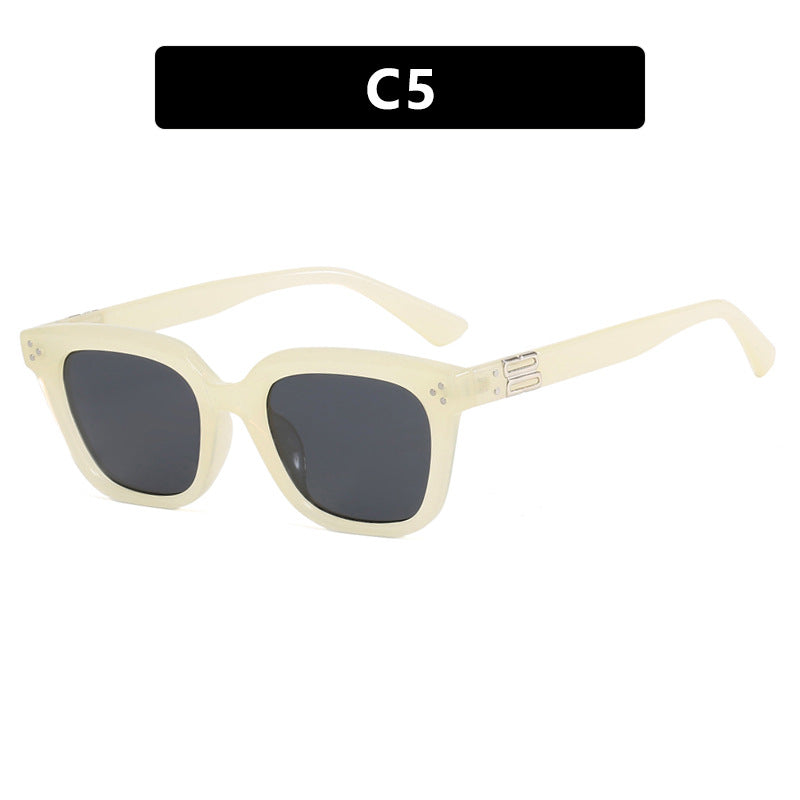 Damen modische quadratische Sonnenbrille mit stylishem Rahmen und braunen Gläsern Karnz