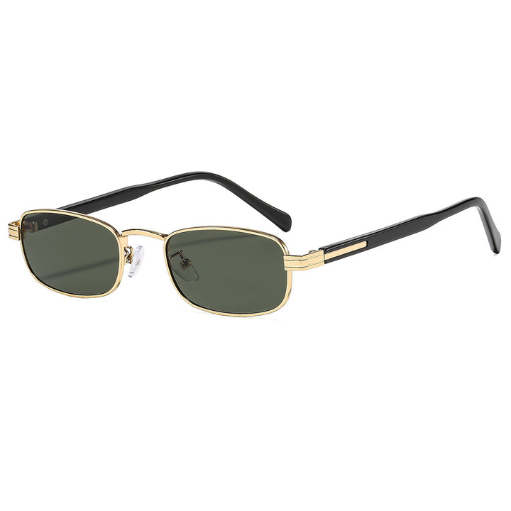Damen modische Sonnenbrille mit stilvollem Metallrahmen und orangefarbenen Gläsern Karnz