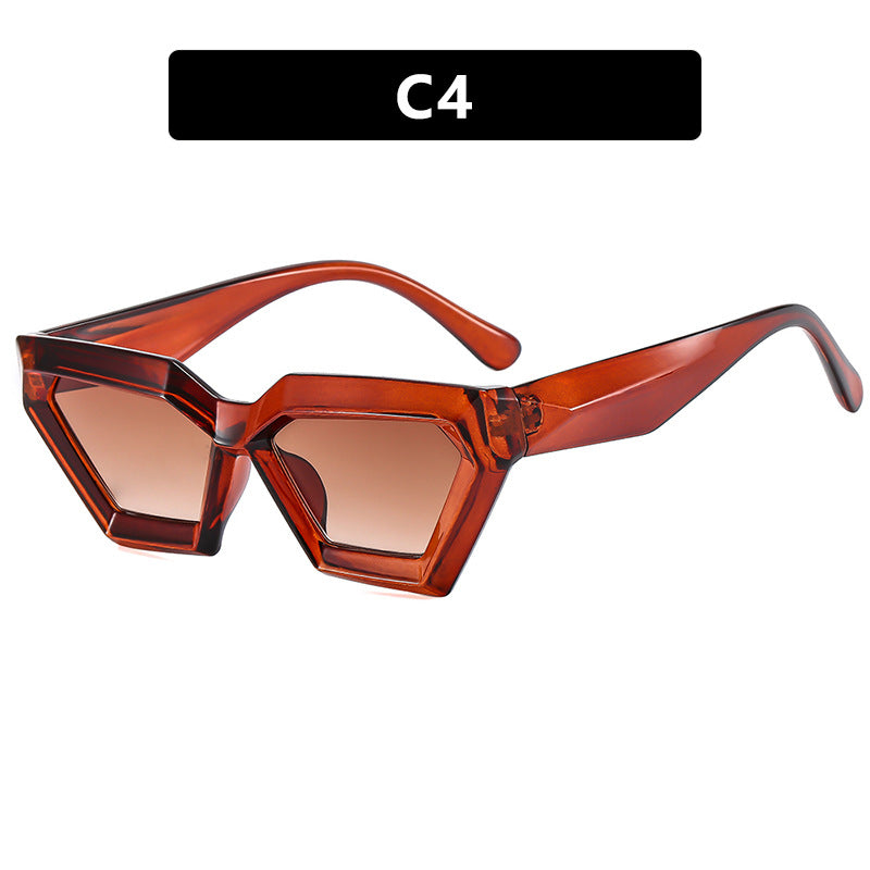 Damen auffällige Sonnenbrille im einzigartigen Hexagon-Design Karnz