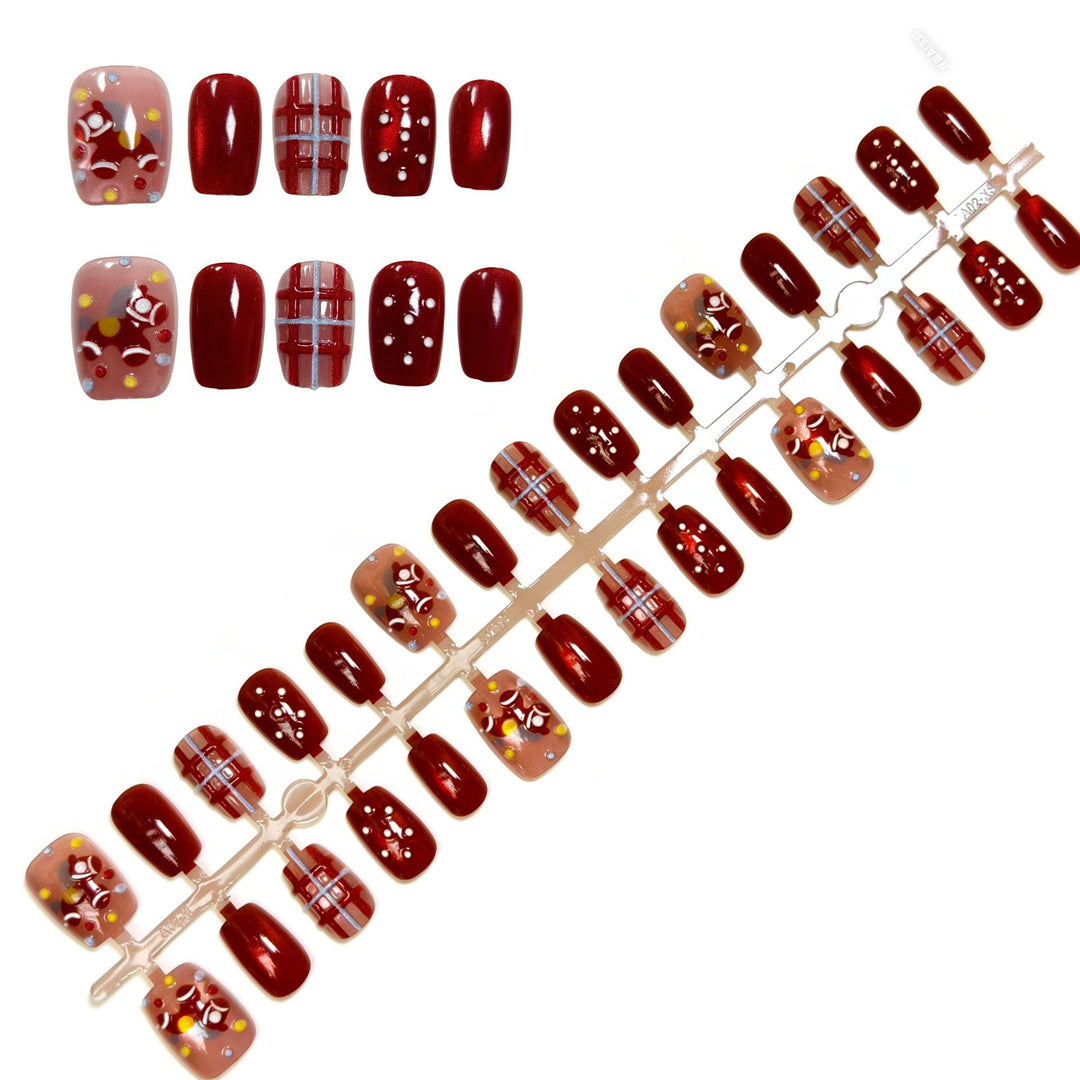 Künstlerisches Press-On-Nagelset mit einzigartigen Mustern
