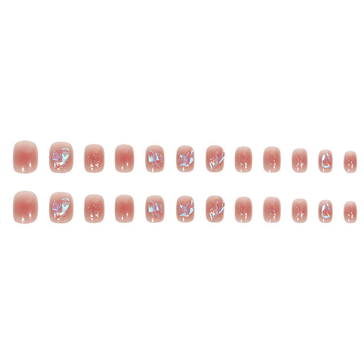 Elegantes, mit Kristallen verziertes Press-On-Nagelset Karnz