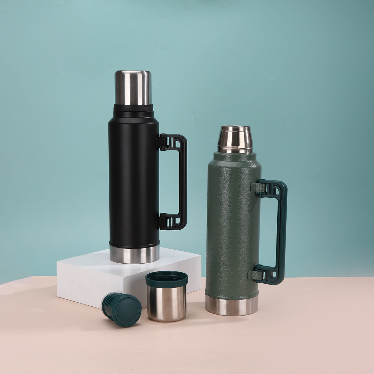 Unisex Isolier-Trinkflasche mit Handgriff Karnz