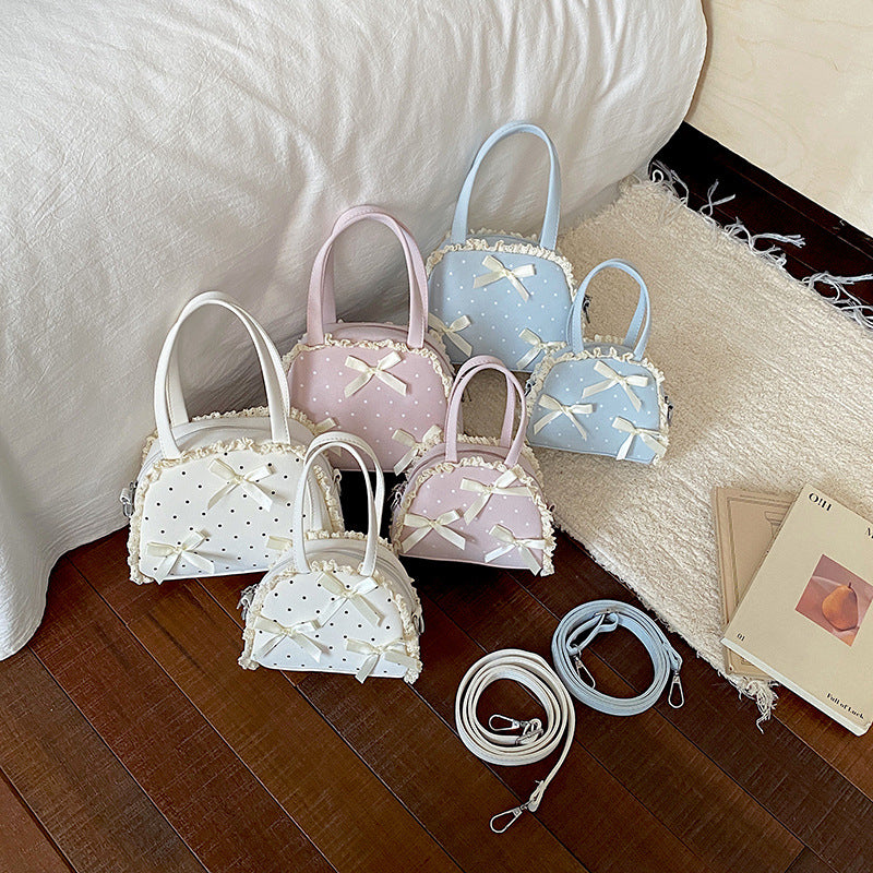 WoCharming Schleifen-verzierte Alltagshandtasche Karnz