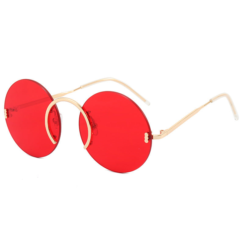 Damen modische runde Sonnenbrille mit innovativem Metallrahmen Karnz