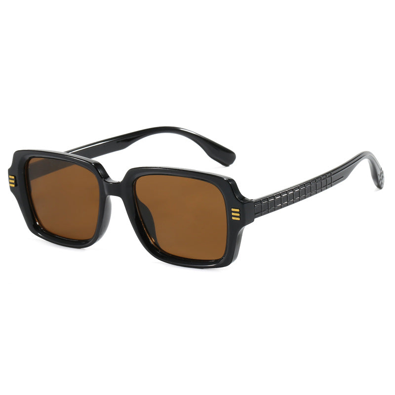 Damen modische quadratische Sonnenbrille mit strukturiertem Rahmen Karnz