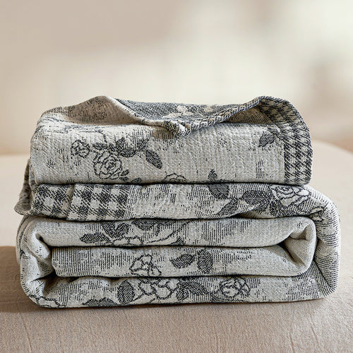 Umkehrbare Baumwoll-Leinen Florale Tagesdecke Set