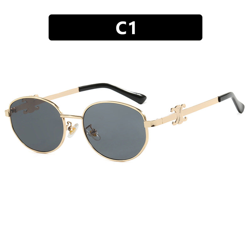 Damen stilvolle Designer Sonnenbrille mit elegantem Metallrahmen Karnz