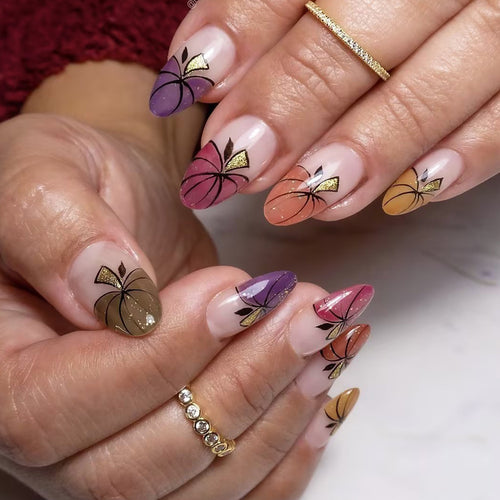 Abstract Floral Art Press-On Nails Karnz