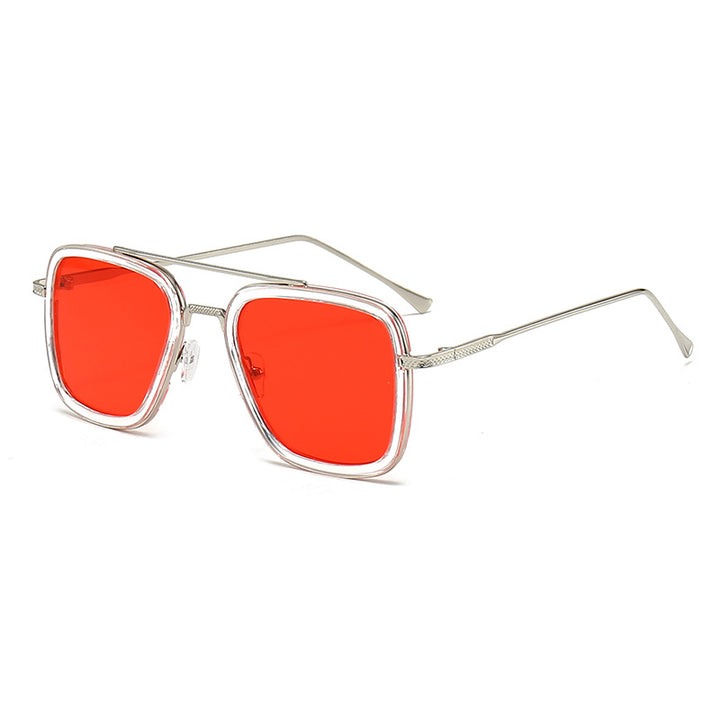 Damen modische quadratische Sonnenbrille mit metallischen Details Karnz