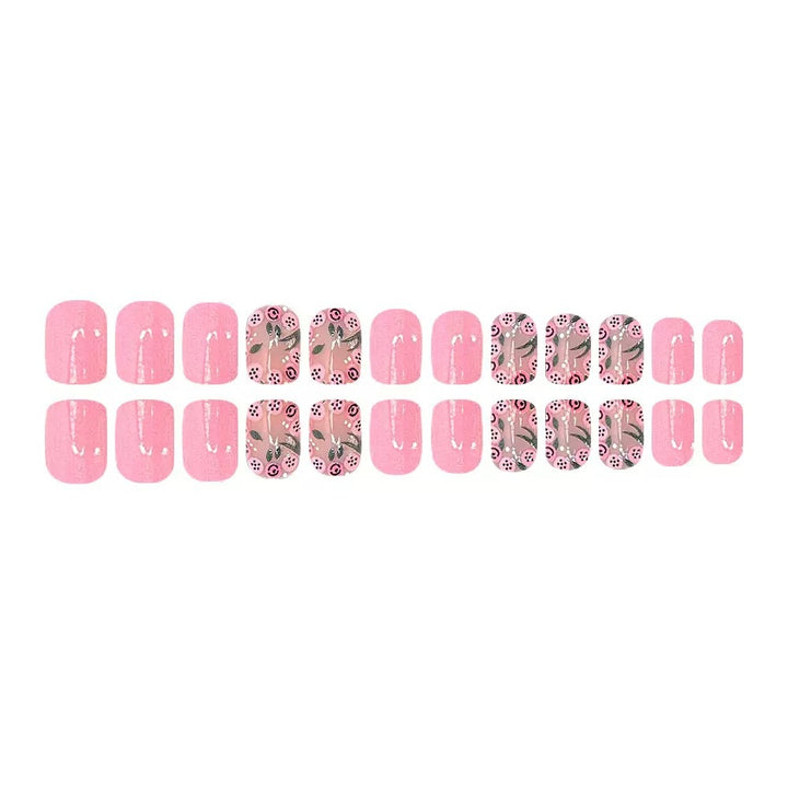 Kunstnagelset mit verspielten Blumenmotiven Karnz