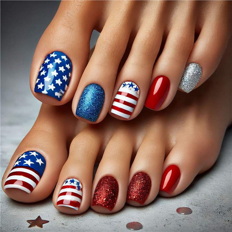 Patriotische Gel-Nagelkunstverlängerungen Karnz