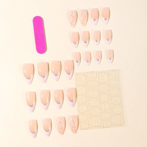 Elegante French Tip Acryl Nagelkunst Karnz