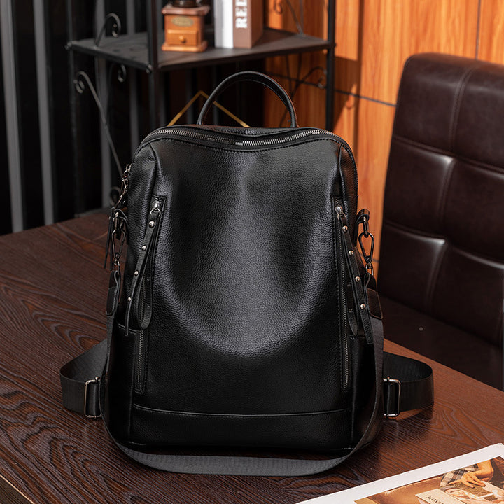 Strukturierter Leder Rucksack Karnz
