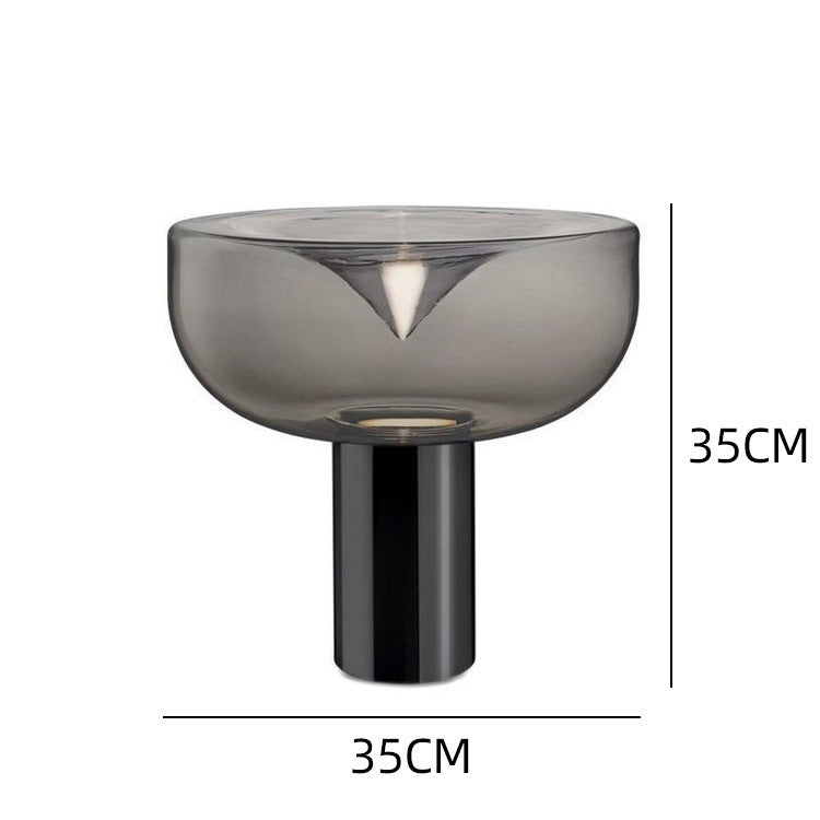 Moderne Glas Akzent Tischlampe mit goldener Basis