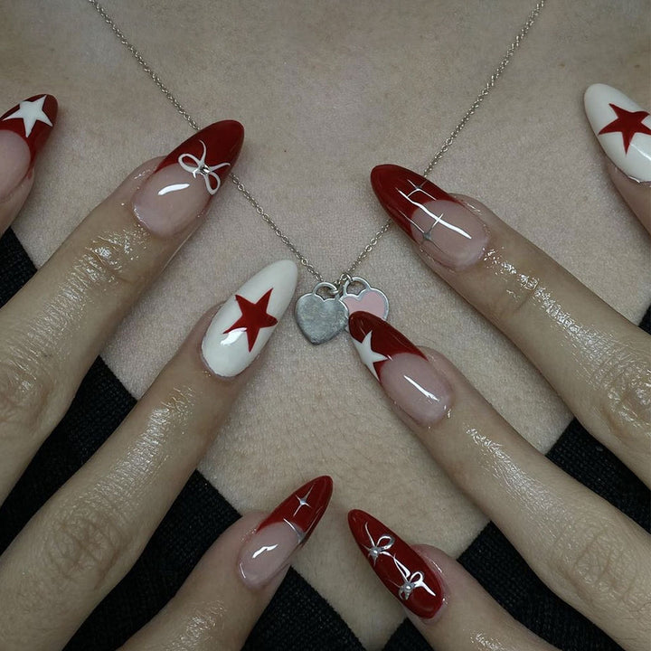 Glamouröse Star-Akzent Nagelkunst Verlängerungen Karnz