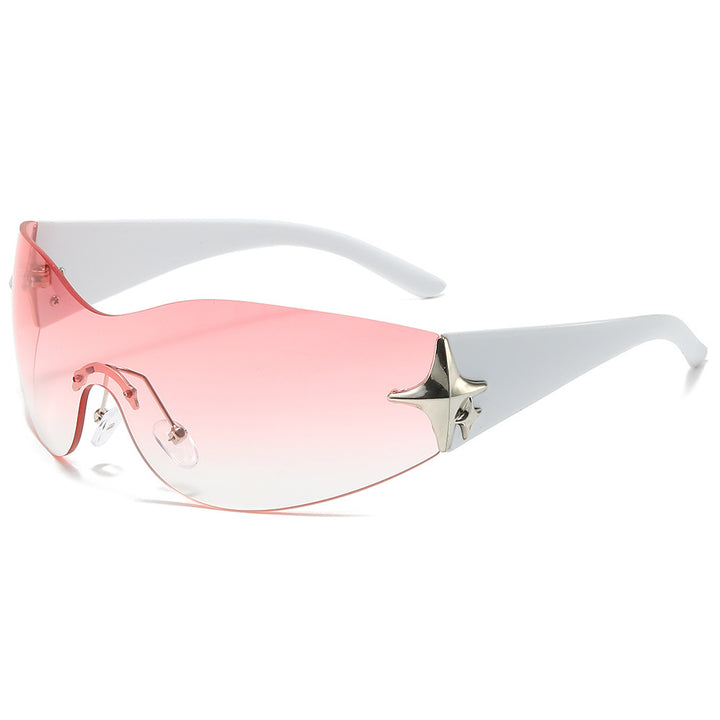 Futuristische Schildbrille mit metallischen Akzenten Karnz