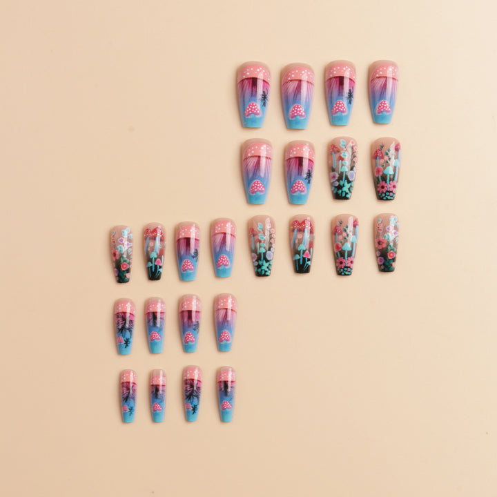 Künstlerisches Floral Leuchten-im-Dunkeln Nail Art Set Karnz