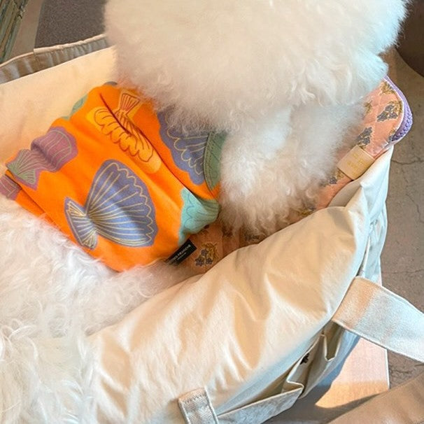 Kleine Hund Baumwolle Muschel-Druck Ärmelloses Tanktop mit Stretchsaum