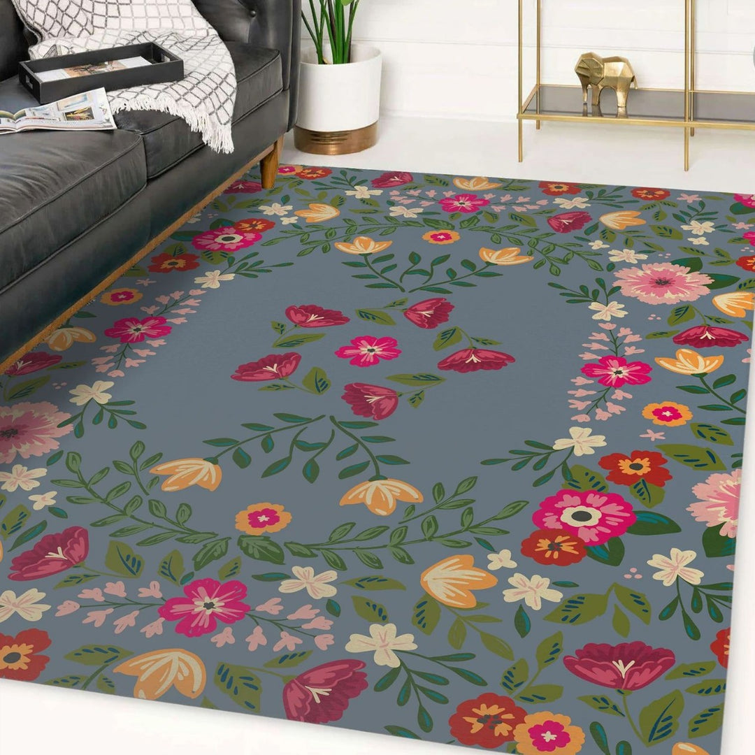 Blumenmuster Teppich Karnz