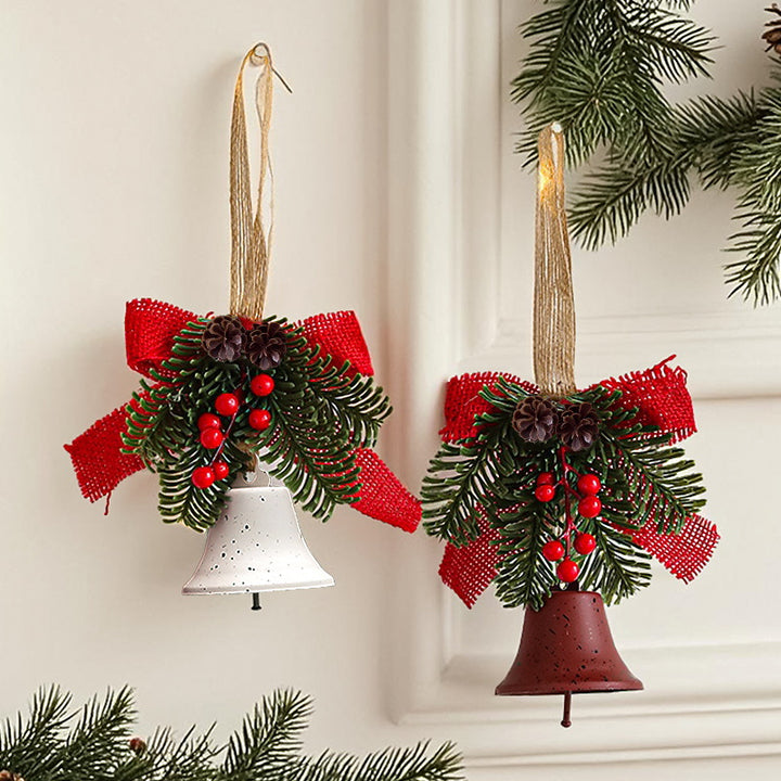 Festliche Weihnachtsglocke mit Tannenzapfen-Dekoration Karnz