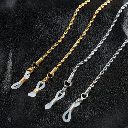 Verdrehte Metal Brillen Kette Karnz