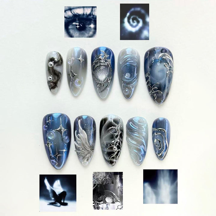 Kunstnagelset mit Eleganten Designs Karnz