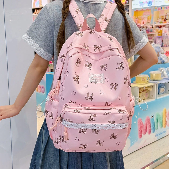 Feminine Schleifenmuster Casual Rucksack Karnz