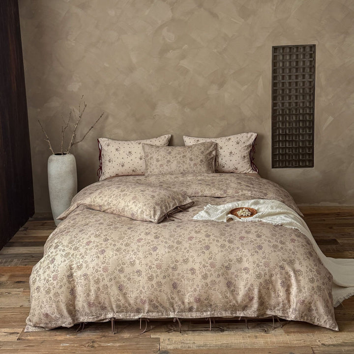 Blumen Baumwolle Percale Bettbezug Set mit Bindeschluss