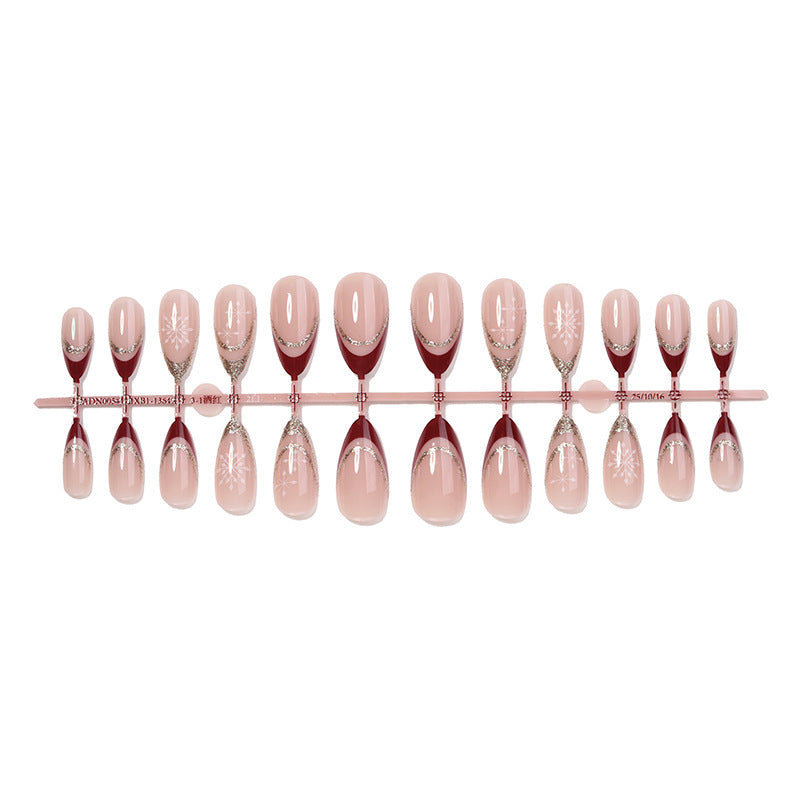 Glamouröses Kunstnagelset mit Glitzer und detailliertem Design Karnz