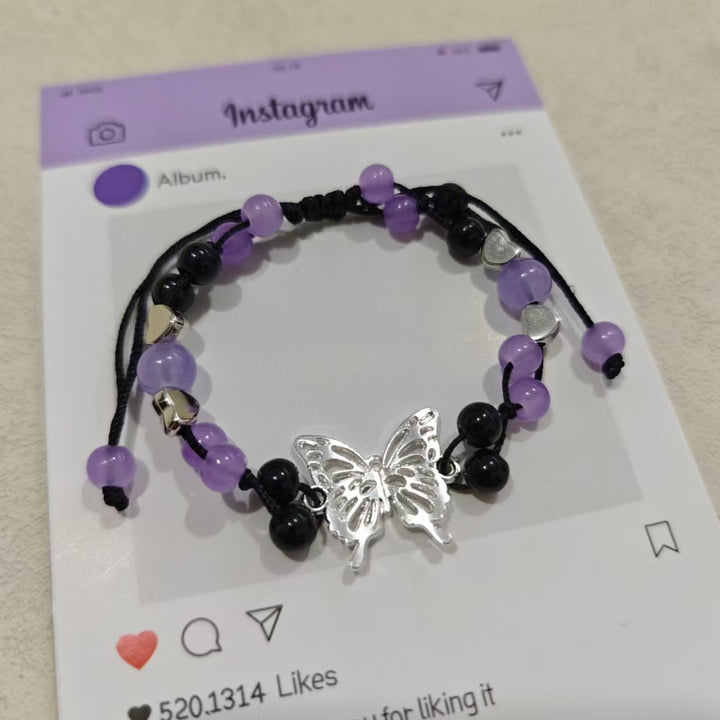 Schmetterlings Charm Verstellbares Armband Karnz