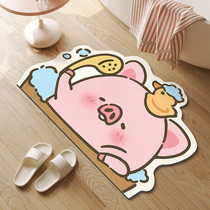 Niedliche Badezeit Schweineförmige Badematte