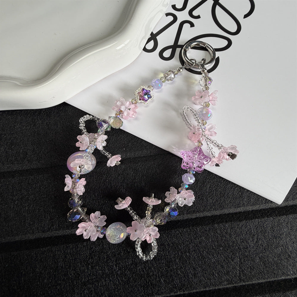 Elegante florale Perlen Charms Schlüsselanhänger Karnz
