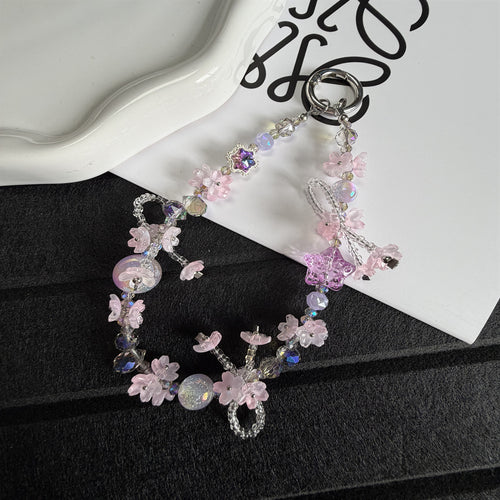 Elegante florale Perlen Charms Schlüsselanhänger Karnz