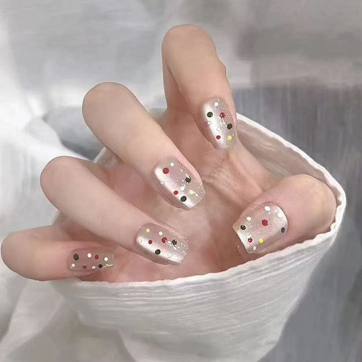 Künstlerisches Konfetti Press-On Nagelset Karnz