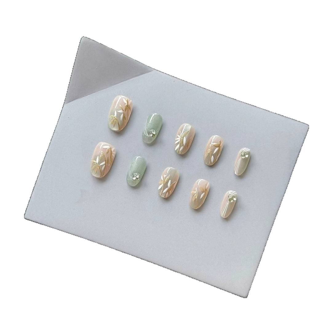 Dekorativer Blumen Press-On Nagelset  1791772955