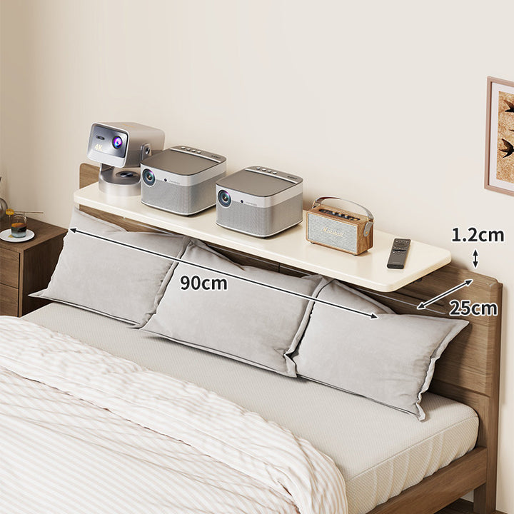 Slim Floating Kopfteil Nachttischregal mit ultra-dünnem Profil und abgerundeten Ecken