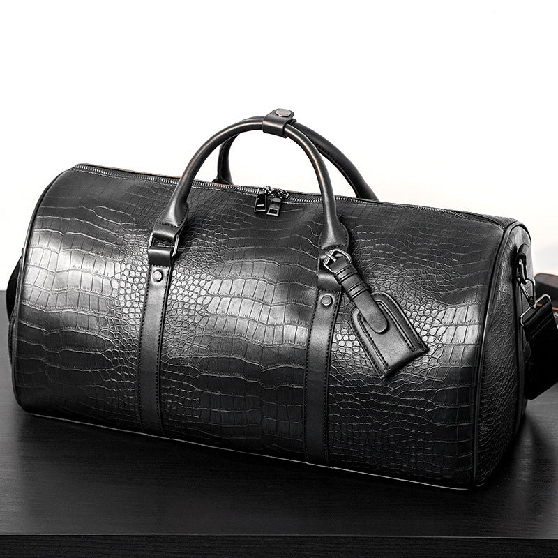 Elegante Reisetasche Im Luxuriösen Krokodil-Look Karnz