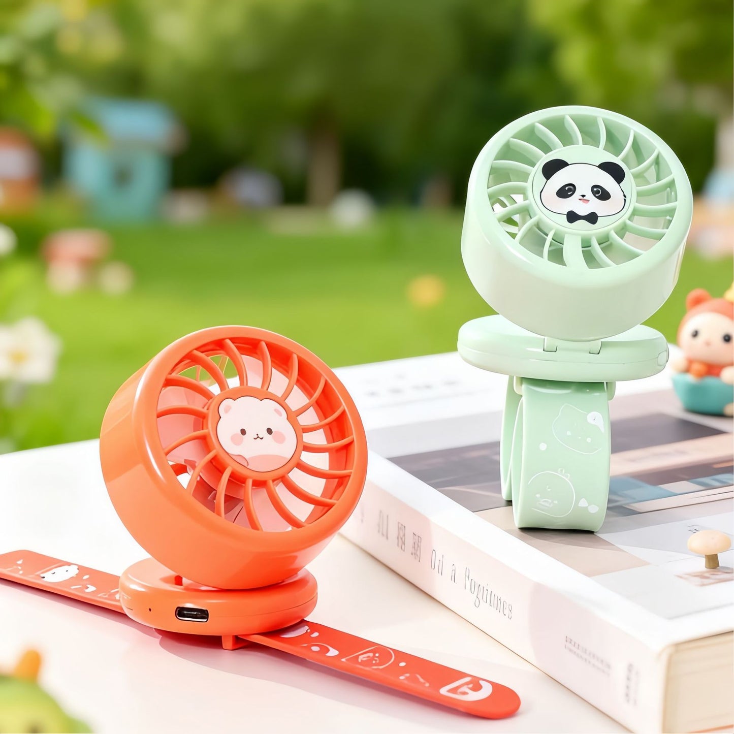 Damen Tragbarer Handventilator mit niedlichem Tierdesign und USB-Ladefunktion Karnz