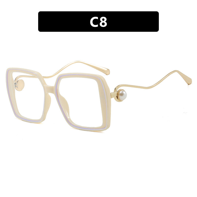Damen modische quadratische Brille mit elegantem Metallrahmen und einzigartigen Akzenten Karnz