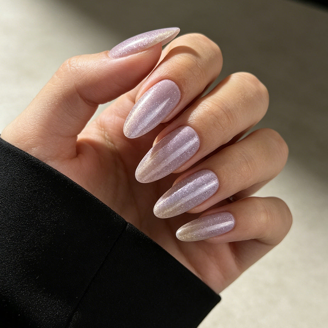 Glitzernde Ombre Stiletto Press-On Nägel Karnz