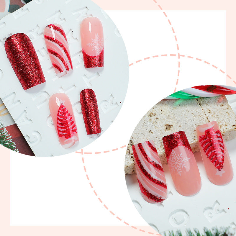 Festliches Glitzerndes Aufkleber-Nagelset Karnz