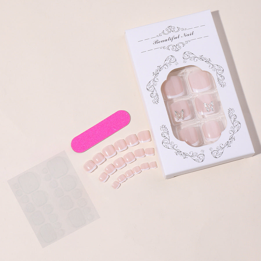 Elegantes dekoratives Press-On-Nagelset mit Schmetterlingsakzenten Karnz