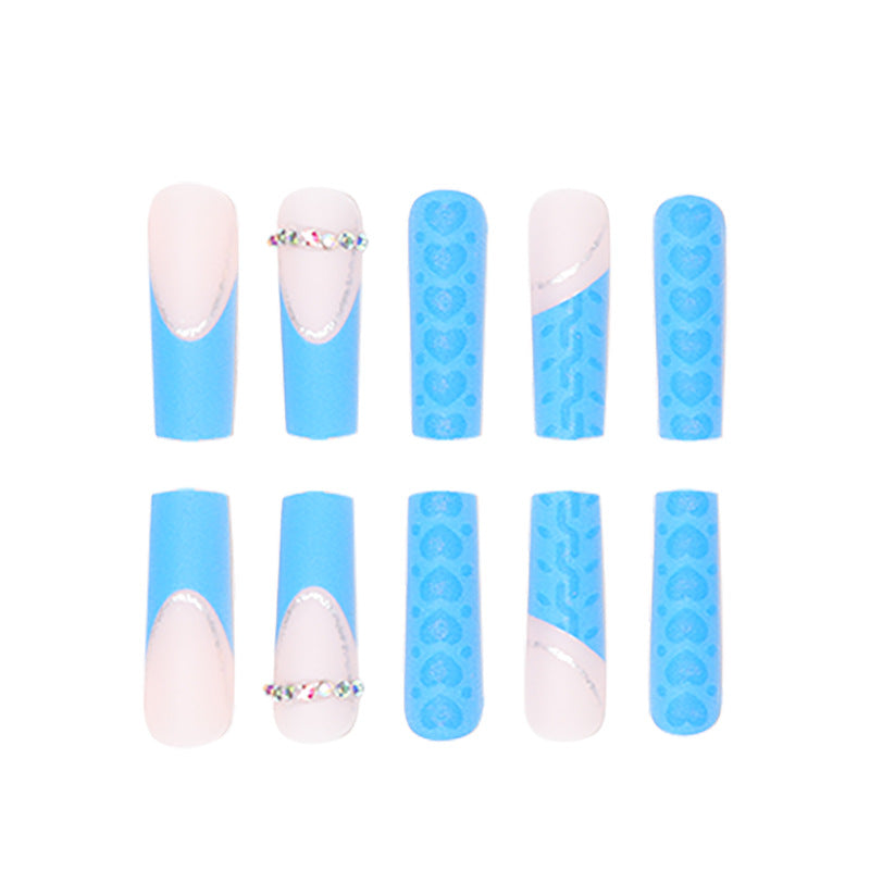 Künstlerisches Texturiertes Stiletto Nagelkunst Set Karnz