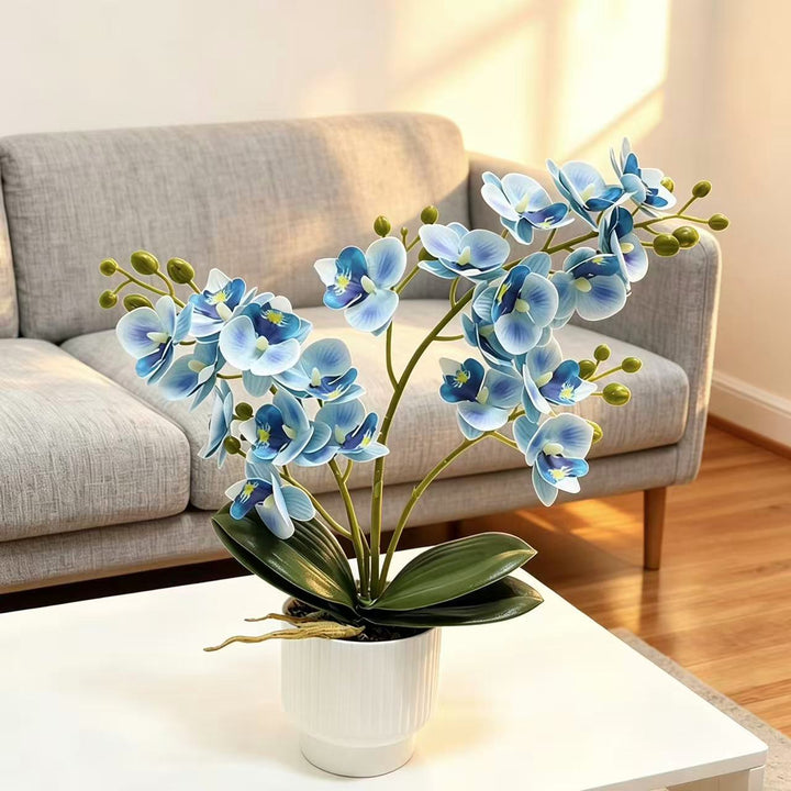 Realistische künstliche Orchideenpflanzenanordnung für die Wohnkultur