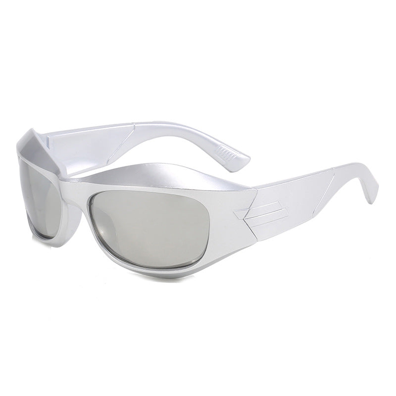 Damen Retro-Sonnenbrille im trendigen Schilddesign Karnz