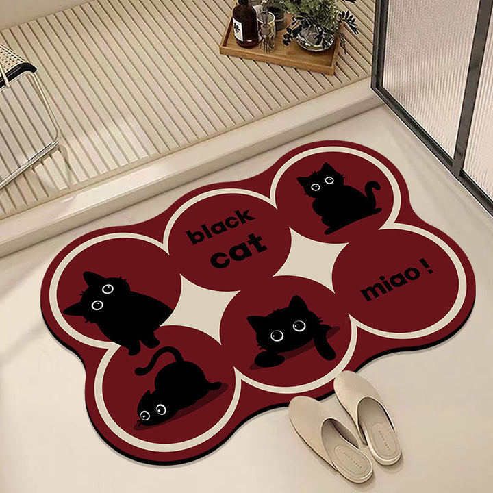Verspielte katzenmotivierte Badematte
