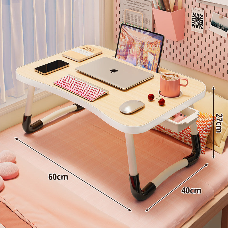 Faltbarer tragbarer Bett-Laptop-Tisch mit rundem MDF-Oberteil und verriegelbaren Klappbeinen