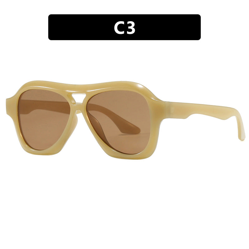 Damen modische Sonnenbrille im innovativen Design mit breitem Rahmen Karnz