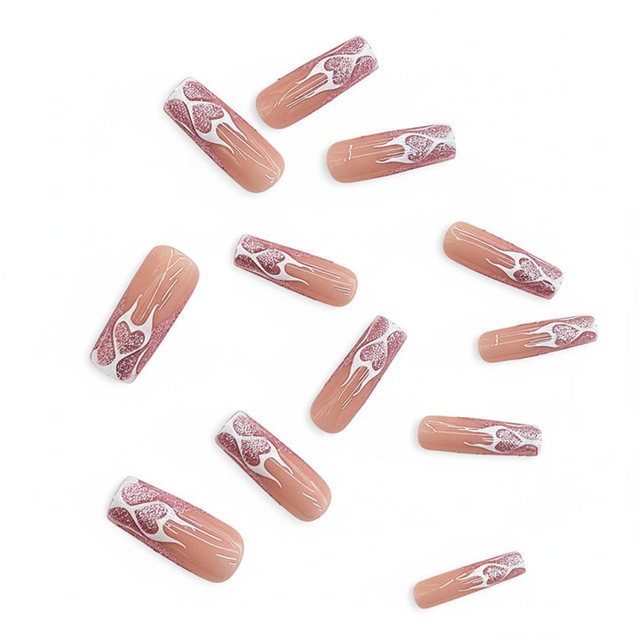 Heart Flames Press-On Nail Art Karnz