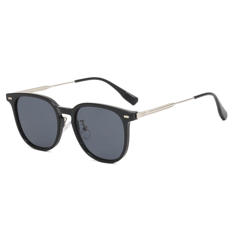 Damen klare rechteckige Brille mit filigranem Metallrahmen Karnz